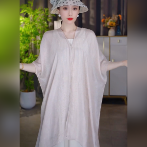 Summer Four Seasons Solid Color Shawl Fashion Summer All-Matching Sun Protection Clothing Womens Pullover Thin Silk Scarf Long Air-Conditioning Coat