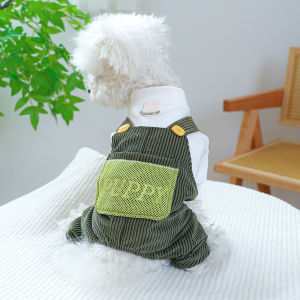 DY Yêu Thương phong cách Mỹ quần áo cho pet Poodle teddy lớn gói Overalls