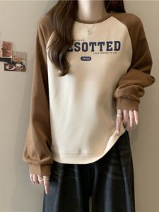 เสื้อสเวตเตอร์คอกลมแขนยาวทรงหลวมสไตล์อเมริกันย้อนยุคสำหรับผู้หญิงในช่วงต้นฤดูใบไม้ร่วง ทรงบาง สไตล์เกาหลี ทรงหลวม ทรงสลิมฟิต ทรงเข้ารูป เสื้อแฟชั่น