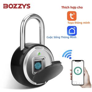 Khóa Vân Tay Bluetooth BOZZYS Tuya Khóa Điện Tử Hợp Kim Kẽm Có Ủy Quyền Từ Xa Trên Thiết Bị Di Động Chống Nước Cho Cửa Kính Bằng Thép