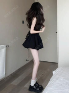 French Style Fancy Temperament Camisole Dress Womens Summer New Arrival Socialite Waist-Tight Slim Looking Hepburn Style Black Skirt