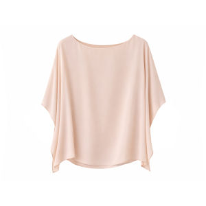 Sericin Silk Minimalist Loose Round Neck Commuter Shirt