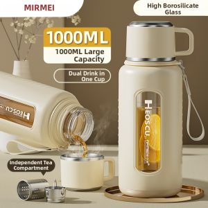 High-capacity Aesthetic Tea Separation Heat-resistant Shatterproof Womens Water Bottle