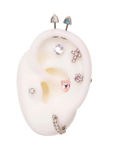 ต่างหูรูปหูแมวแบบหัวเข็มขัดแบบยาวผสมไททาเนียม หูแมว หัวเข็มขัดแบบหุ้มใน ต่างหูแบบหัวเข็มขัดสำหรับผู้หญิง หูแมว หูแมว