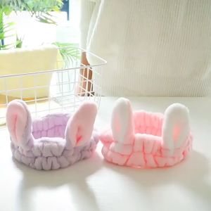 Bando Model Telinga Kelinci Bandana Cuci Muka Motif Kuping Kucing Aksesoris Headband