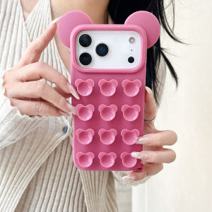 EOENKK | Silicone Suction Cup Phone Case For iPhone 17 16 15 14 13 Pro Max 17 Pro Hands-Free Strong Grip Holder Cover For Selfies Video