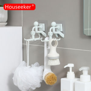 Houseeker phim hoạt hình 6 Móc giá lưu trữ sáng tạo 360 độ xoay vật đựng vật chứa treo dụng cụ nhà bếp kệ phụ kiện nhà bếp