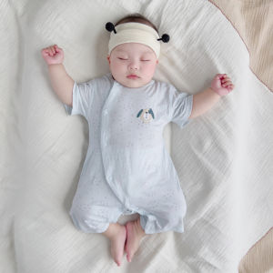 ชุดคลุมศีรษะแขนสั้นฤดูร้อนสำหรับเด็กแรกเกิดและเด็กวัยเตาะแตะ ชุดคลุมศีรษะแขนสั้นบาง อบอุ่น ระบายอากาศได้ดี ใส่ในบ้านและกลางแจ้ง