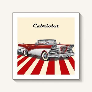 Modern Minimalist Cartoon Car Childrens Room Decorative Painting Boys Bedroom Headboard Hanging Artwork Wall Background