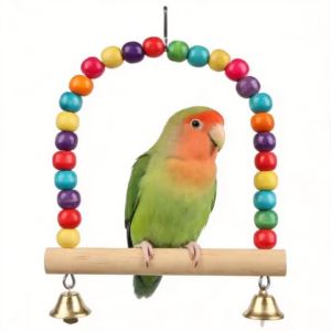 XMSJ | 1Pcs Pet Toy Bird Swing Toys Parrot Wooden Swing Stand Parrot Toy Bird Toy Pet Supplies Accesorios Para Pájaros