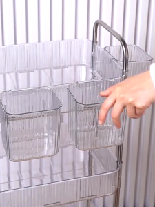SALVO Transparan Troli Rak Organizer Dengan Roda Dapur Dengan Keranjang Troli Serbaguna Dengan Roda