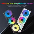 JUMPEAK MX120 360mm Modular Wireless Splicing 120mm PC Case Cooling Fan ARGB Infinite Mirror Light Effect For Water Cooler Fan. 