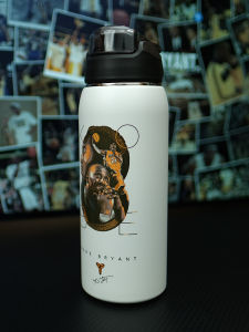 Vsten Large Capacity Stainless Steel 316 Sports Water Bottle Straight Drink Insulated Cup with Straw for Basketball Fans