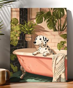 Acrylic Paint By Numbers Dalmatian Dog Painting By Numbers on Canvas Coloring By Number for Adults Paint Digital Art
