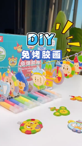 [SG] Children Kids 3D No Bake Glue Painting kit Handmade DIY crystal Paint colouring colour keychain Art educational toy
