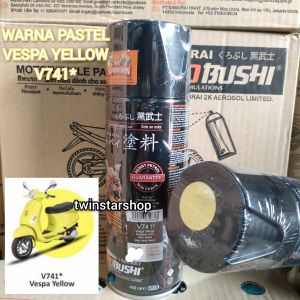 Pilok Cat Semprot Samurai Pastel Kuning Vespa Yellow V741 741 Paint Kurobushi 400ml