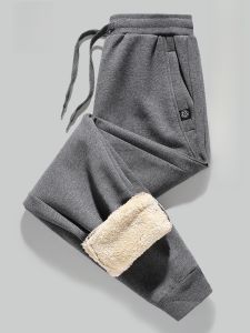 ROMON | Loomen Mens Fleece Lined Thickened Sports Pants Autumn Winter Warm Lamb Velvet Casual Long Trousers Youthful Vitality Style