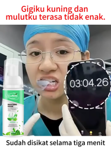 Mint Teeth Whitening Mousse BPOM Pasta Gigi Pemutih Pencegah gigi berlubang & Sensitif Penghilang Bau Mulut Whitening Toothpaste Odol Pemutih Gigi dan Karang Gigi Pembersih Gigi Kuning dan Karang Hapus Plak Nafas Segar Perlindungan gusi-60ML