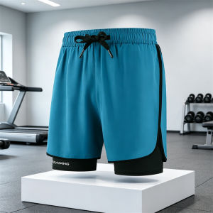 NEW Summer Mens Quick Dry running shorts Fitness Sports double-deck Shorts Comfortable Breathable Loose 2-in-1 mens sweatpants