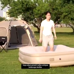 Inflatable mattress with electric air pump outdoor camping moisture-proof bed Foldable portable lazy bed Ergonomic air