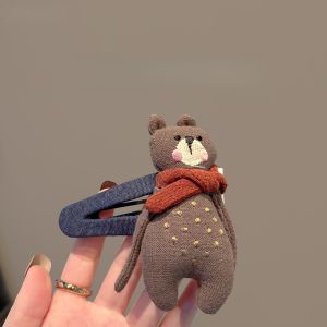Cute Bear Cartoon Hair Clips Womens Side Hair Accessories Cute Hair Decorations Fringe Hairpins Elegant Hair Accessories