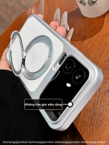 DAIMANG | Ốp lưng điểm tựa từ tính xoay 360 thích hợp cho ốp điện thoại di động Xiaomi 17promax họa tiết vải trắng mới Xiaomi 17pro góc rộng không chặn 15ultra bảo vệ