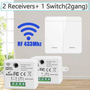 RF433MHz 86 Wall Panel Switch 1/2/3Gang Wireless Smart Switch Light with Remote Control Interruptor 10A 110V 220V For LED Lamp