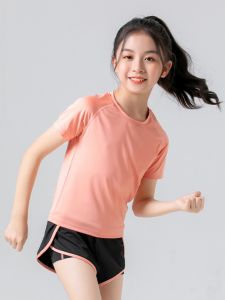 Girls Sportswear Set Summer Short Sleeve Quick Dry Running Fitness Tennis Badminton Training Clothes Childrens Yoga Clothes