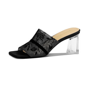 JESSICA SOPHIA | Elegant Vintage Sheer Coarse-Heeled Pumps