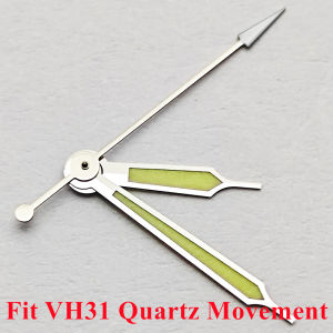 RICHUS VH31 Watch Hands Black Watch Hands for Fit VH31 Quartz Movement Watch Replacement Spare Repair Parts Green Luminous