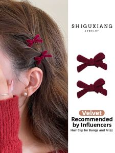 New Year Red Decorative Hair Clips
