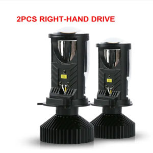 Y6D H4 LED Projector Headlight Projector Lens Mini H4 LED Lenses with Fan Cooling CSP Chip High Low Beam 90W Bi LED Lens 12V