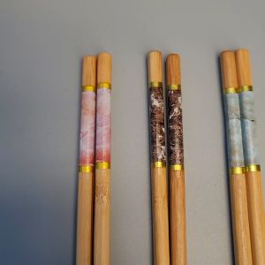 Đũa gỗ tre tự nhiên chống trượt họa tiết viền vân đá cao cấp chống mốc