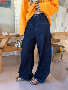 Quần Jeans Ống Rộng Rộng Thêu Retro Imxiang Quần Jeans Nữ Mùa Hè Thường Ngày Có Túi Đơn Thoải Mái Thường Ngày