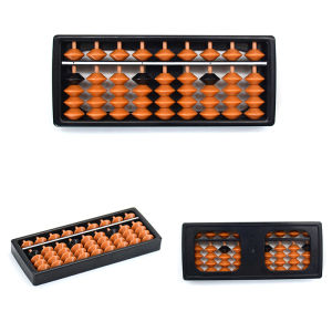 7/9/11/13/15/17 Digit Rods Standard Abacus Brown Plastic Abacus for Kids Math Learning Tool Counting Bead Frame for Students
