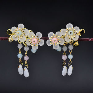 Fresh Vintage Floral Hair Accessories Hanfu Style Forest System Small Fairy Daily Side Clip Traditional Chinese Costume Headwear