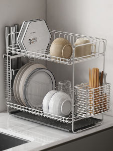 HANYUXUAN | 304 Stainless Steel Double Layer Dish Drying Rack