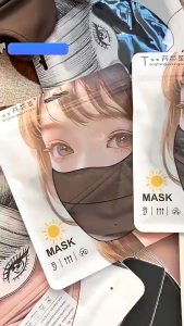 Khẩu Trang Lụa Mát 5D Lót Lông Cừu Khung Định Hình Chống UV UPF 50+ Chống Nắng Giữ Ấm Thoáng Khí