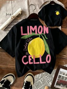 Bandai | New Summer cotton t-shirt for kids daily casual style breathable and comfortable short-sleeved with a cartoon lemon print.