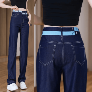 Summer Thin Lyocell Jeans Womens Clothing 2024 New Arrival Slim-Fit Versatile Leggings Straight-leg Ice Silk Narrow Version Loose Pants