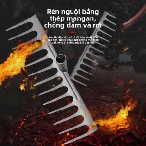 MONLEYTA | Cào Cỏ và Tơi Đất 9 Răng bằng Thép Không Gỉ