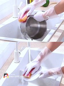 New Upgrade Rubber Gloves: Long-Sleeved, Thick, Durable & Waterproof