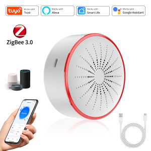 Tuya WiFi ZigBee Smart Siren Alarm 85dB Sound Light Home Security Alarm Sensor Detector Support Alexa Google Home Smart Life App