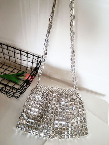 กระเป๋าสะพายข้าง DIY ทำมือ วัสดุลูกปัดแฟชั่น อเนกประสงค์ กระเป๋าใต้วงแขนแบบลำลอง กระเป๋าผู้หญิงแบบสะพายข้างสำหรับแฟนสาว