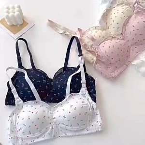 Dita_shop บราถนอมทรง ไม่มีโครง ใส่สบาย ลายดอกไม้ ผ้านิ่ม  #B01