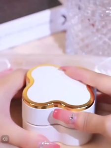 [100% TITANIUM ASLI] Kalung Titanium Wanita Clover Hitam Gold Elegant