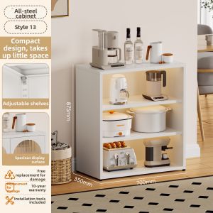 DIBIOU | Cream Fresh Style Simple Glass Door Storage Cabinet