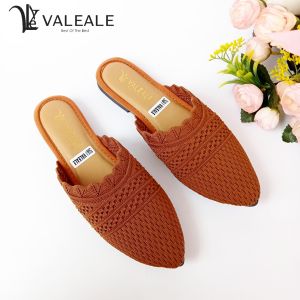 Promo Bustong Rajut Import Renda Gelombang motif acak Sendal Slop Wanita Leonita VALEALE Pijkan Empuk