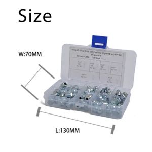 60 pcs/Set Hydraulic Zerk Grease Fitting Kit Metal Grease Nipple Fitting Universal For Car Motorcycle