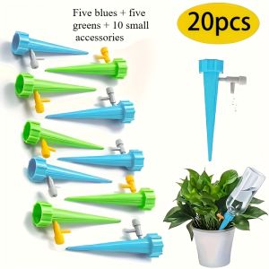 20Pcs Drip Irrigation For Self-Watering Pot Automatic Drip Irrigation Kit Plant Watering Device Adjustable Control Water Dripper